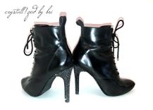 Crystallized High Heel Boots Bling Shoes Made W/ Swarovski Crystals Bedazzled Booties Bridal Wedding 3 small