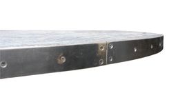 Hayward Zinc Top Round Dining Table With X Base (Floor Model) 3 small