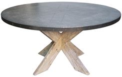 Hayward Zinc Top Round Dining Table With X Base 1 small