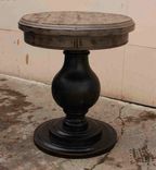Round End Table Built In Reclaimed Lumber 2 small