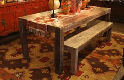 Salvaged Old Boat Wood Dining Table 1 small