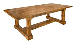 Reclaimed Wood Stretcher Dining Table 10 small