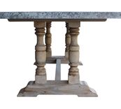 Santa Ynez Zinc Top Turned Trestle Table 3 small