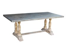 Santa Ynez Zinc Top Turned Trestle Table 2 small