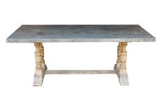 Santa Ynez Zinc Top Turned Trestle Table 1 small