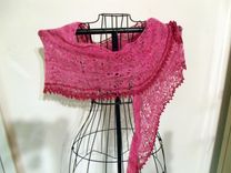 Hand Spun Cashmere Beaded Knitted Shawl 2 small