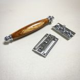 Handmade Safety Razor With Zebrawood Handle 4 small