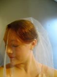 Bless - Elbow Fingertip Length Two Layer Traditional Veil With Pearls 5 small