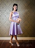 Mimi - 1950'S Style Purple Satin Full-Skirt 2 small