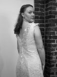 Molly - Handmade Alternative Wedding Dress Vintage Antique Crocheted Lace V-Neck Mermaid Gown 2 small