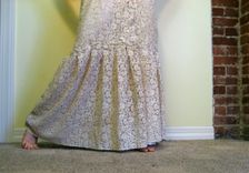 Molly - Handmade Alternative Wedding Dress Vintage Antique Crocheted Lace V-Neck Mermaid Gown 5 small