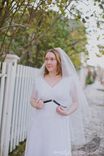 Rebecca - Two Layer Ivory Veil With Vintage Lace Pearls And Buttons 1 small