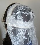 Morgan - Vintage Style Handmade Lace Fingertip Veil Juliet Cap Mantilla 5 small