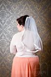 Meredith - Vintage Style Upcycled 1960s Mod Handmade Satin Ribbon Trimmed Veil With Bow 3 small