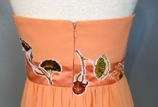 Daisy - Upcycled Orange Floral Prom Dress Or Alternative Wedding Dress 3 small
