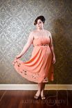 Daisy - Upcycled Orange Floral Prom Dress Or Alternative Wedding Dress 4 small