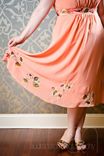 Daisy - Upcycled Orange Floral Prom Dress Or Alternative Wedding Dress 5 small