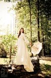 Michelle - 1970s Wedding Gown Renaissance Prairie Organza Lace Crochet Detail And Veil 1 small