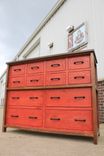 Oak 12-Drawer Chest Of Drawers 3 small