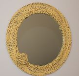Wall Mirror - Fabric Wrapped Clothesline - Very Unique! 1 small