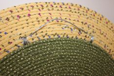 Wall Mirror - Fabric Wrapped Clothesline - Very Unique! 3 small