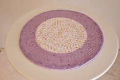 Center Piece - Table Decor - Fabric Art - Table Topper - Fabric Wrapped Clothesline. Purples. 2 small