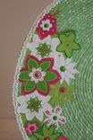 Center Piece - Table Topper - Fabric Art - Fabric Wrapped Clothesline. Lace Edging 2 small