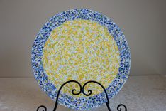 Table Center Piece - Table Topper - Fabric Art - Fabric Wrapped Clothesline. Beaded Accent 1 small