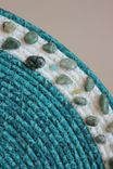 Table Center Piece - Table Topper - Fabric Art - Fabric Wrapped Clothesline. Pebble Accent 5 small