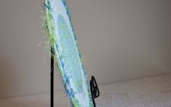Table Center Piece - Table Topper - Fabric Art - Fabric Wrapped Clothesline. Accent Piece 5 small