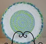 Table Center Piece - Table Topper - Fabric Art - Fabric Wrapped Clothesline. Accent Piece 1 small