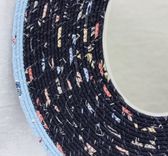 Wall Mirror - Fabric Art - Wall Decor - Wall Hanging - Home Decor - Blue. Fabric Wrapped Clothesline 2 small
