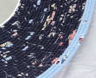 Wall Mirror - Fabric Art - Wall Decor - Wall Hanging - Home Decor - Blue. Fabric Wrapped Clothesline 3 small