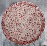 Fabric Bowl - Fabric Art - Home Decor - Large V-Shaped Bowl. Wrapped Clothesline 4 small
