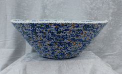Fabric Bowl - Fabric Art - Home Decor - Wrapped Clothesline - Large Daisy V-Shaped Bowl 1 small