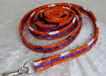 Dog Leash. Fabric Wrapped Clothesline. Med To Lrg Dog. Clemson Colors 2 small