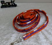 Dog Leash. Fabric Wrapped Clothesline. Med To Lrg Dog. Clemson Colors 4 small