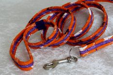 Dog Leash. Fabric Wrapped Clothesline. Med To Lrg Dog. Clemson Colors 5 small