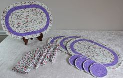 Fabric Placemat, Napkin And Coaster Set - Oval - Dining - Tableware 1 small