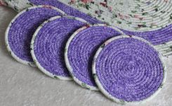 Fabric Placemat, Napkin And Coaster Set - Oval - Dining - Tableware 3 small