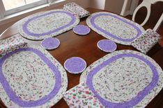 Fabric Placemat, Napkin And Coaster Set - Oval - Dining - Tableware 5 small