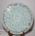 Center Piece - Table Topper - Fabric Wrapped Clothesline - Shell Accents 3 small