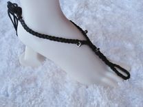 Black Toe Thongs. Slave Anklets. Deerskin Lace Hand Braided. It Fits Shoe Sizes 6-8. Tiny Dancer. 1 small