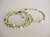 Spring Bracelet Set. Stretchy. Beach Jewelry. Made In Maui. Artisan. Rustic Jewelry. 3 small