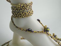 Buckskin Deerskin Hand Braided Slave Anklets. Barefoot Sandals. Dancer. Boho. Foot Jewelry. 1 small