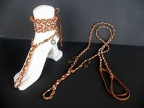 Tan Deerskin Hand Braided Barefoot Sandals. Slave Anklets. Boho Chic. Turtle Charms. Dancer Jewelry. 1 small