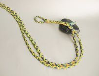Buckskin Deerskin Slave Anklets Barefoot Sandals Hand Braided With Dark Blue 2 small