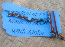 Tan Deerskin Slave Anklet. Boho Chic. Blue Heart Swarovski Crystal. Beach Jewelry. Made In Maui. 4 small