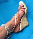 Barefoot Sandals. Toe Thong. Foot Jewelry. Earthy Colors. It Fits Shoe Size 10 And Up. 3 small