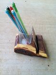 Rustic Texas Mesquite Business Card Holder 5 small